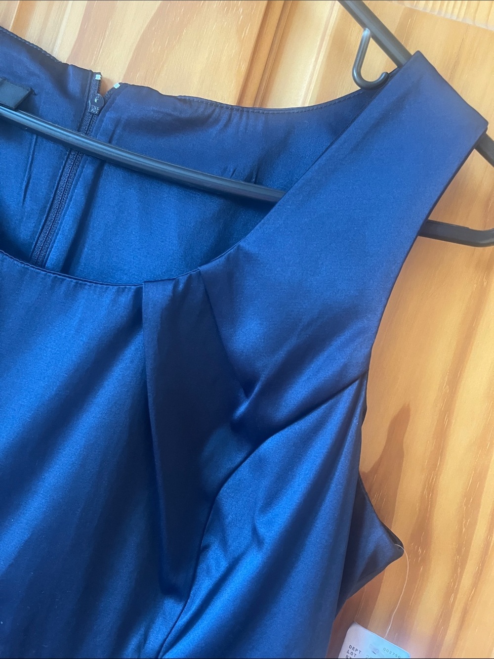 BCX Navy Satin Tiered Sheath Dress - Size 11 - Picture 3 of 11